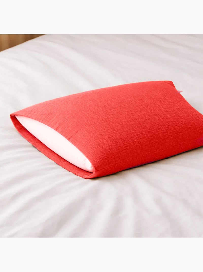 Taie d'Oreiller en Gaze de Coton Bio Fraise Rouge - Kiabi