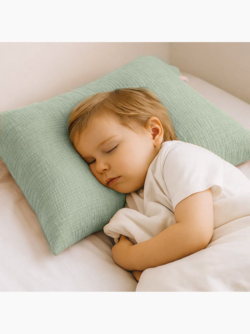 Taie d'Oreiller en Gaze de Coton Bio Vert Vert - Kiabi