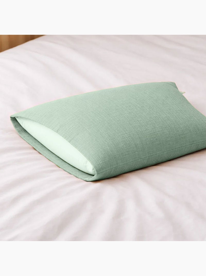 Taie d'Oreiller en Gaze de Coton Bio Vert Vert - Kiabi