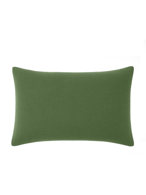 Taie d'oreiller en gaze de coton lave 50 x 70 cm Douce vert - Kiabi