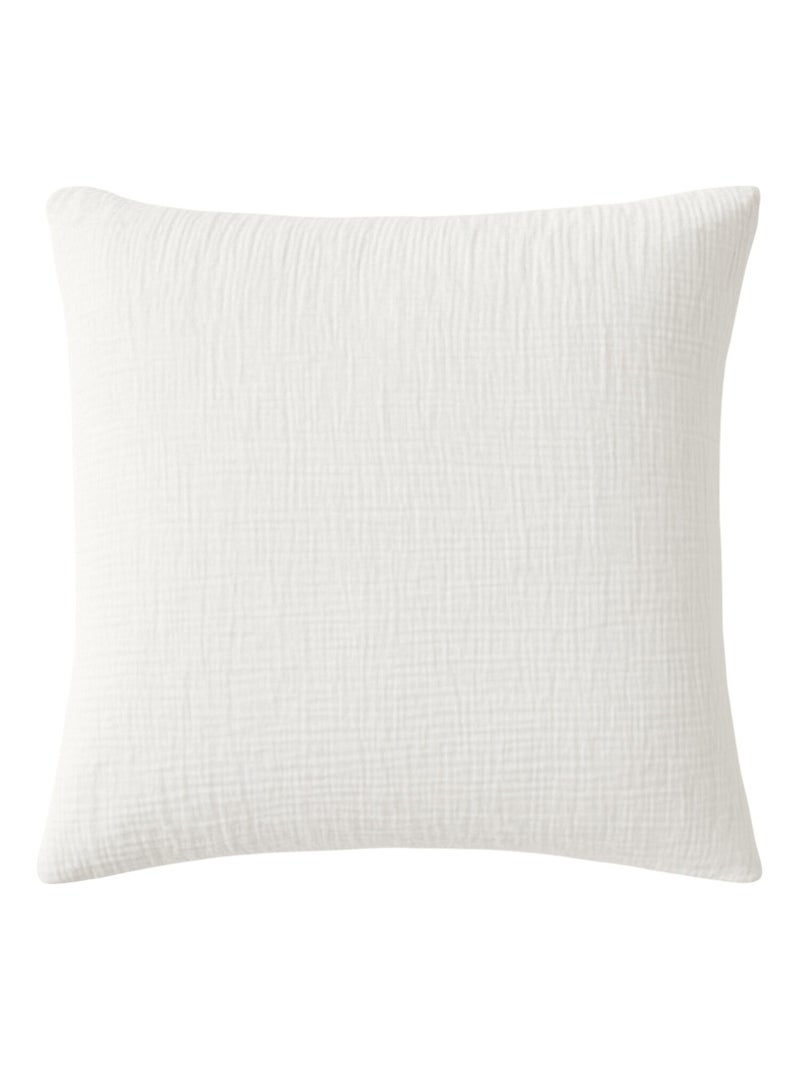 Taie d'oreiller en gaze de coton lave Douce Blanc - Kiabi