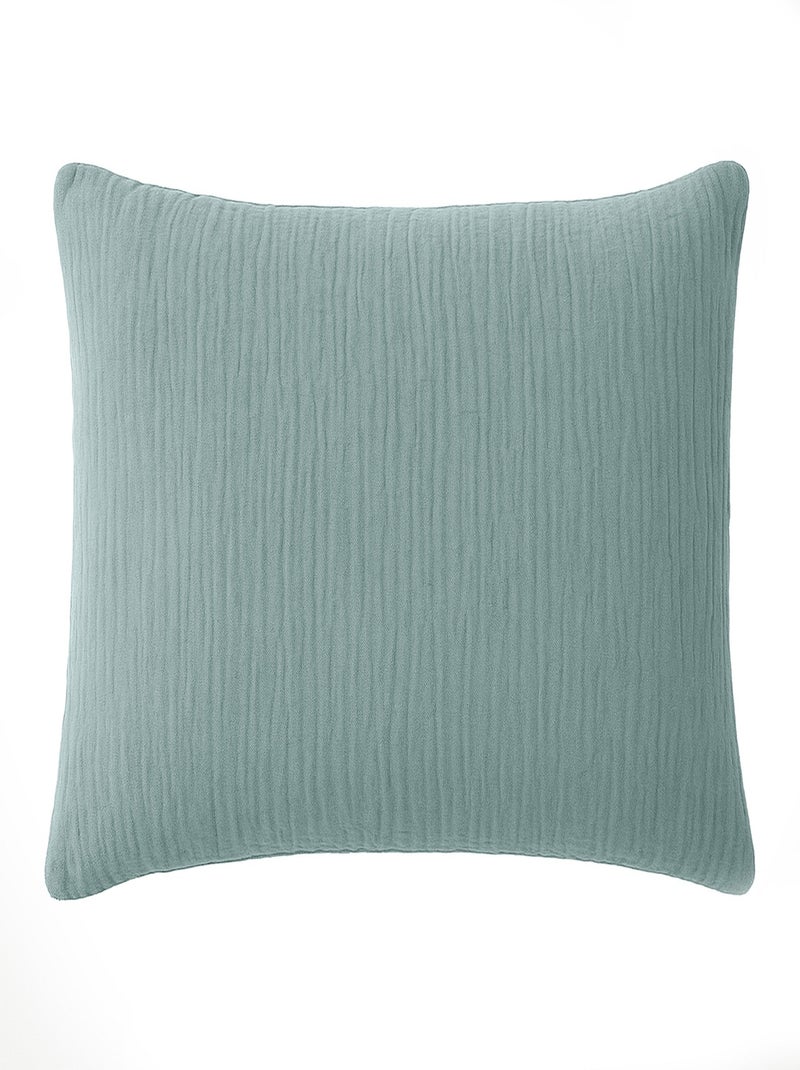 Taie d'oreiller en gaze de coton lave Douce Bleu clair - Kiabi