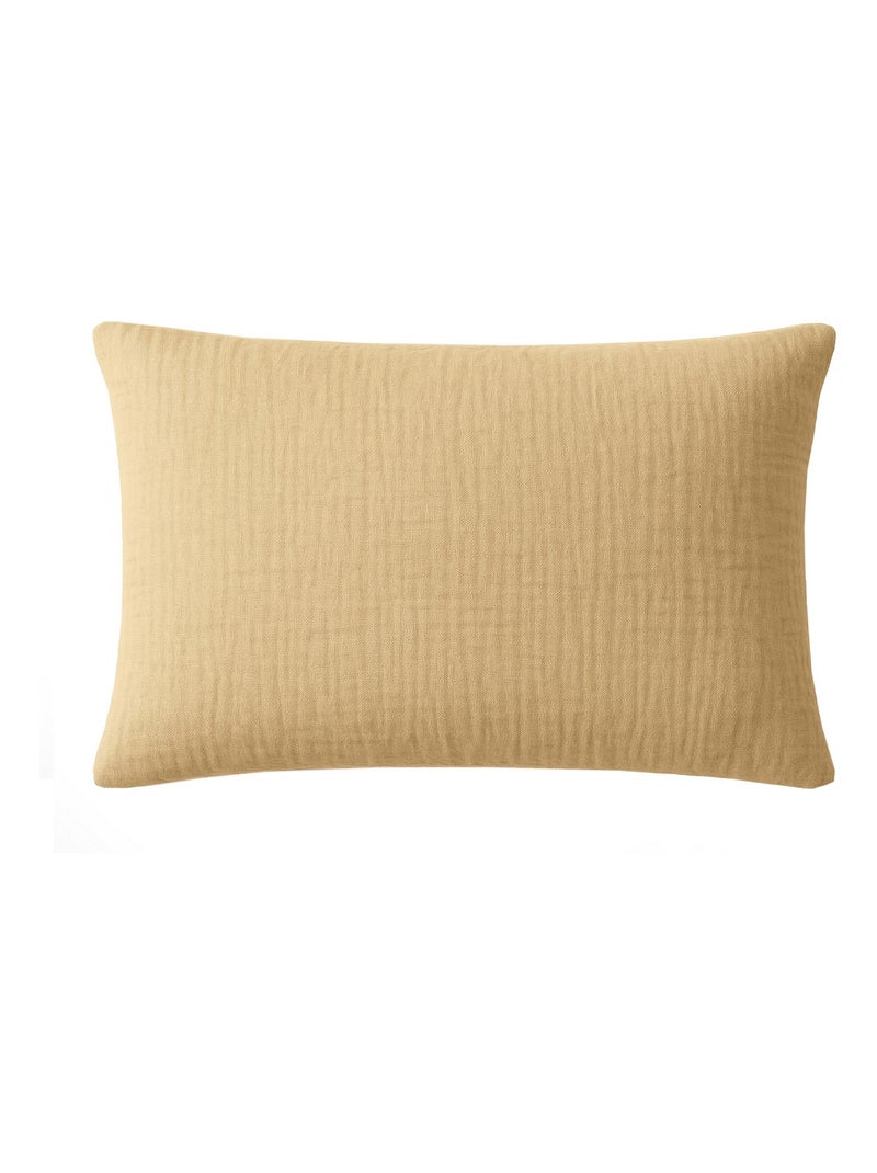 Taie d'oreiller en gaze de coton lave Douce Ecru - Kiabi