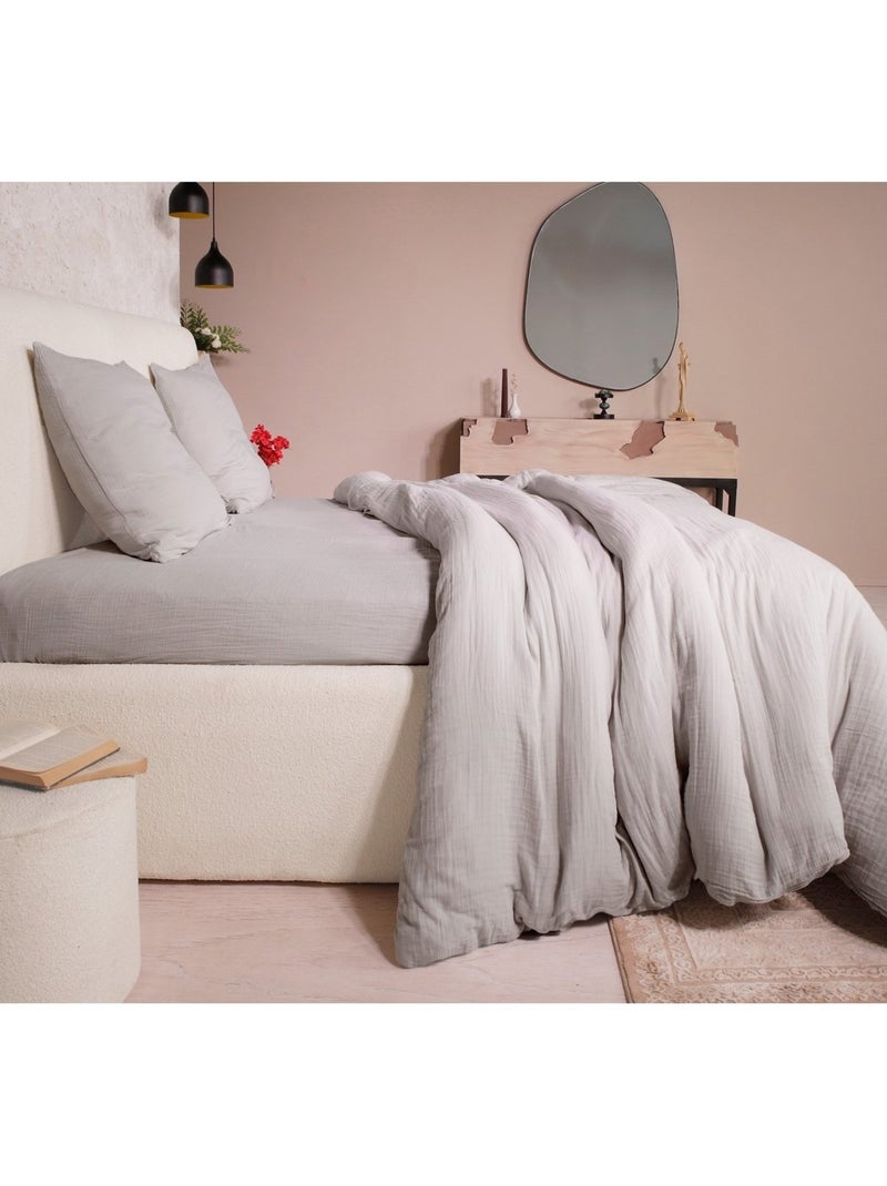 Taie d'oreiller en gaze de coton lave Douce Ecru - Kiabi