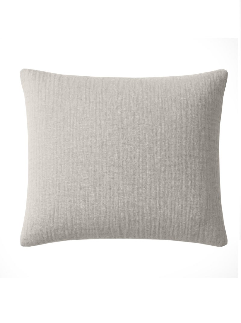 Taie d'oreiller en gaze de coton lave Douce Gris - Kiabi