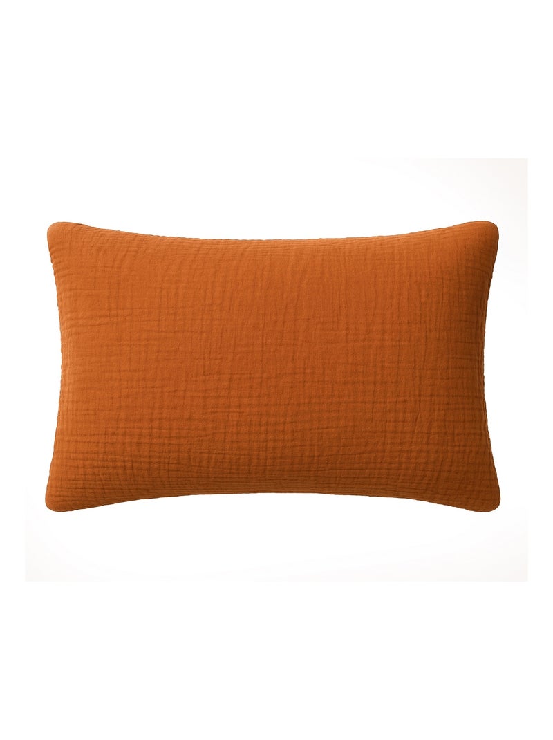 Taie d'oreiller en gaze de coton lave Douce Orange - Kiabi