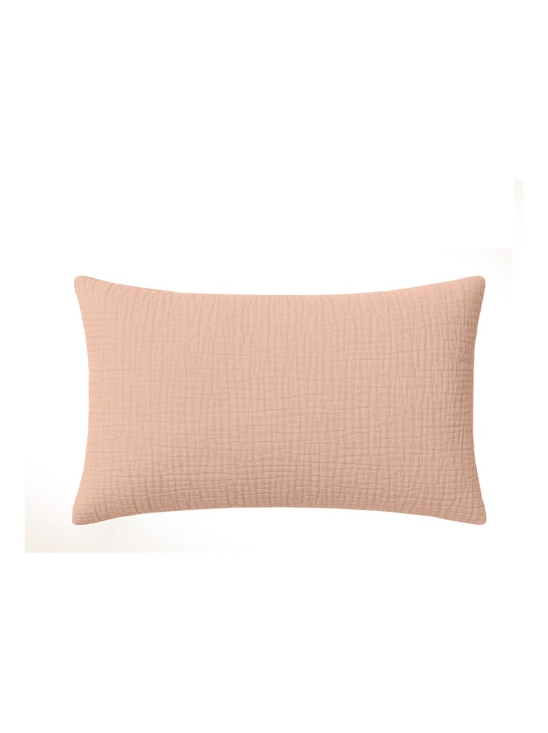 Taie d'oreiller en gaze de coton lave Douce Rose - Kiabi