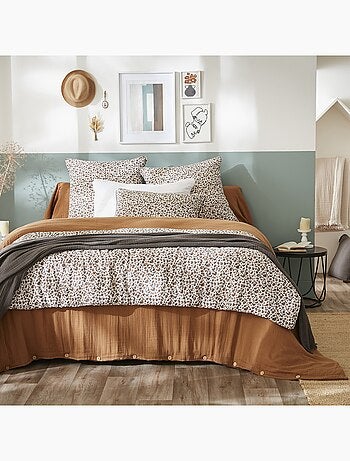 Taie d'oreiller en gaze de coton leopard Leonie