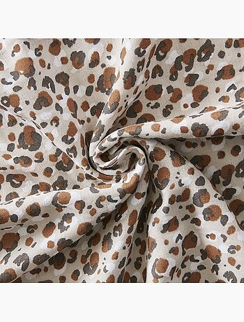 Taie d'oreiller en gaze de coton leopard Leonie