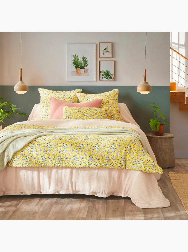 Taie d'oreiller en gaze de coton Manon Jaune - Kiabi