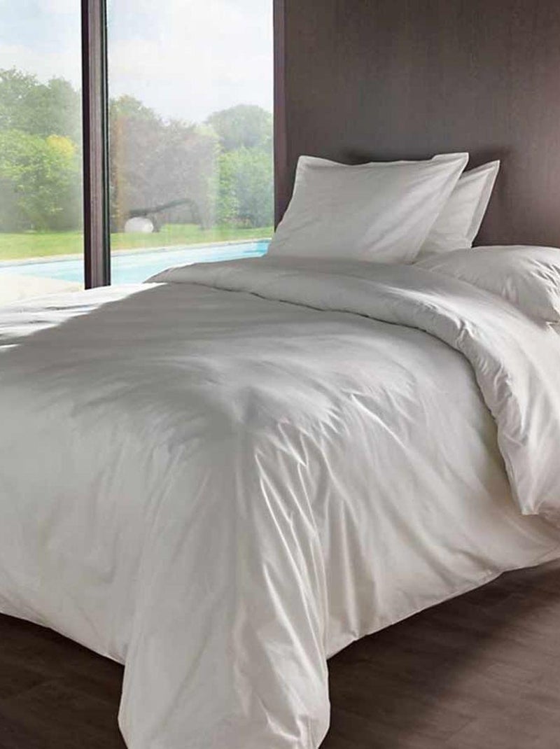 Taie d'oreiller en percale de coton 80 fils Blanc - Kiabi