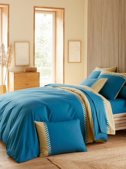 Taie d'oreiller en percale de coton LINOA bleu cobalt - Kiabi