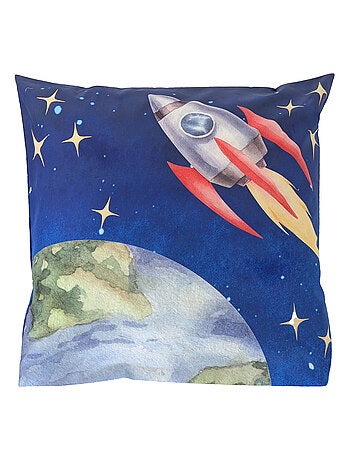 Taie d'oreiller en percale de coton THOMAS bleu