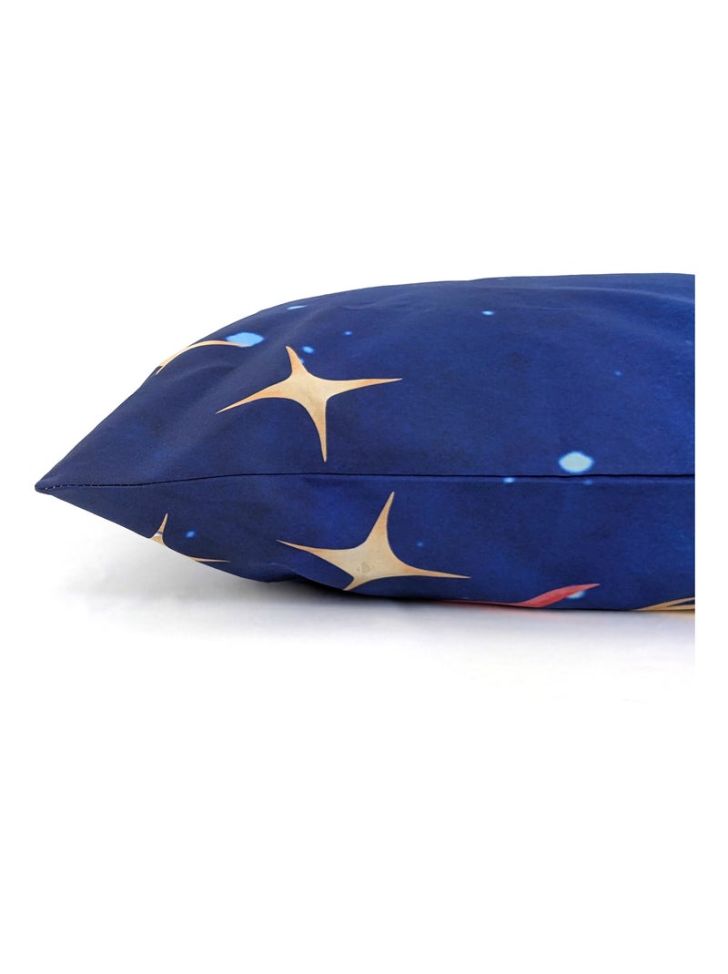 Taie d'oreiller en percale de coton THOMAS bleu Bleu cobalt - Kiabi