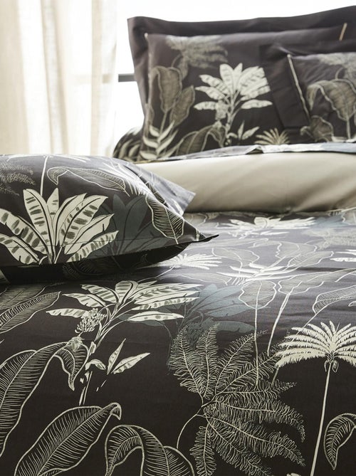 Taie d'oreiller en satin aux feuilles tropicales - Kiabi