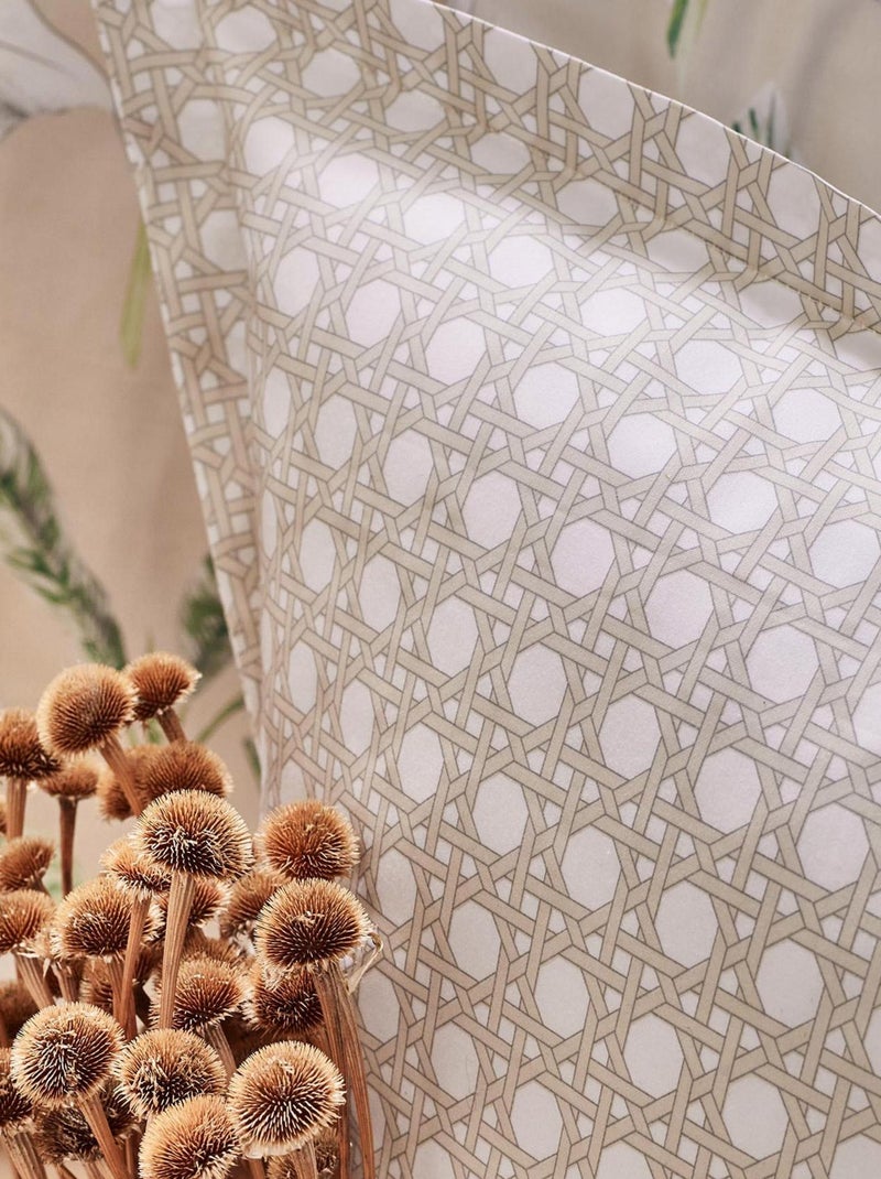 Taie d'oreiller en satin cannage Beige - Kiabi