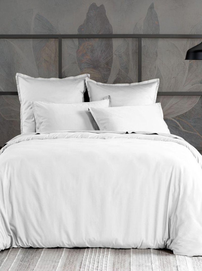 Taie d'oreiller en Satin de Coton Blanc - Kiabi