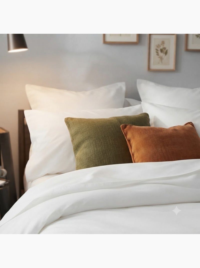 Taie d'oreiller en satin de coton Blanc - Kiabi