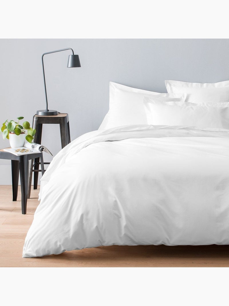 Taie d'oreiller en satin de coton Blanc - Kiabi