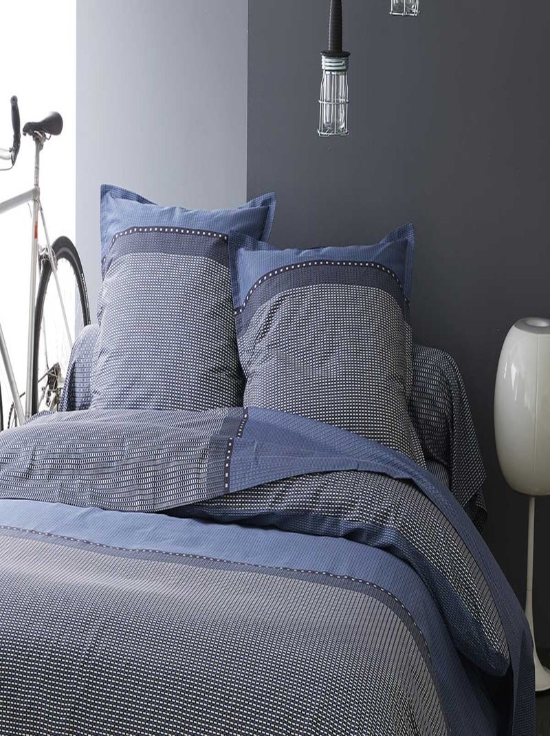 Taie d'Oreiller en Satin de Coton Bleu foncé - Kiabi