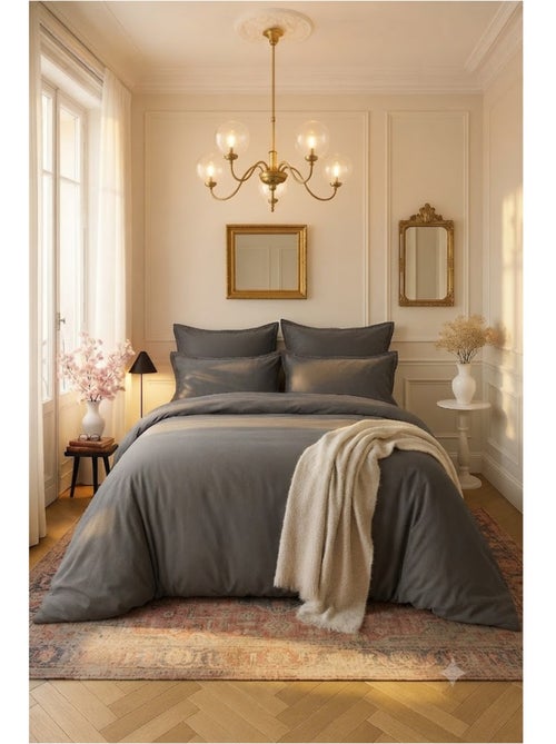 Taie d'oreiller en satin de coton - Kiabi