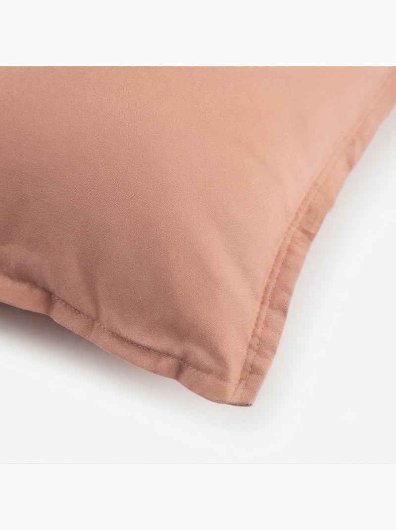 Taie d'oreiller en satin de coton Rose - Kiabi