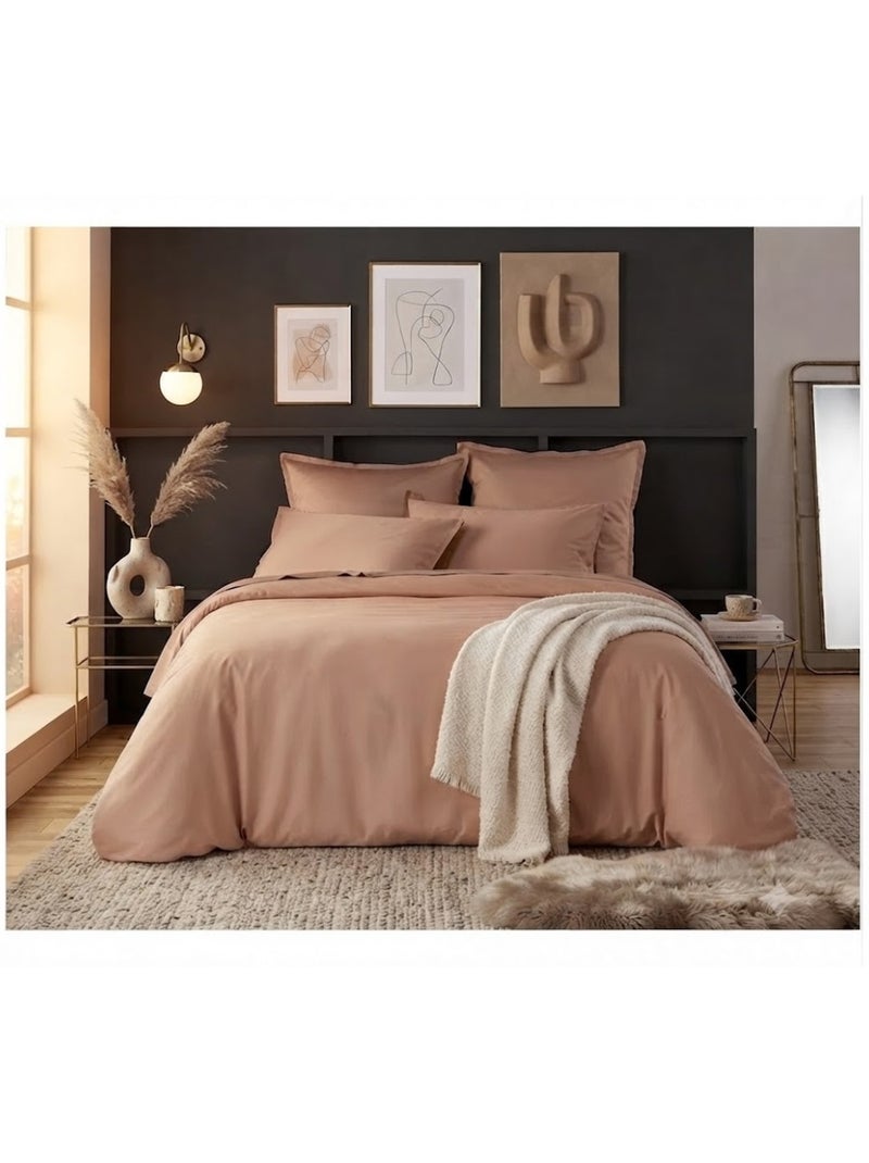 Taie d'oreiller en satin de coton Rose - Kiabi