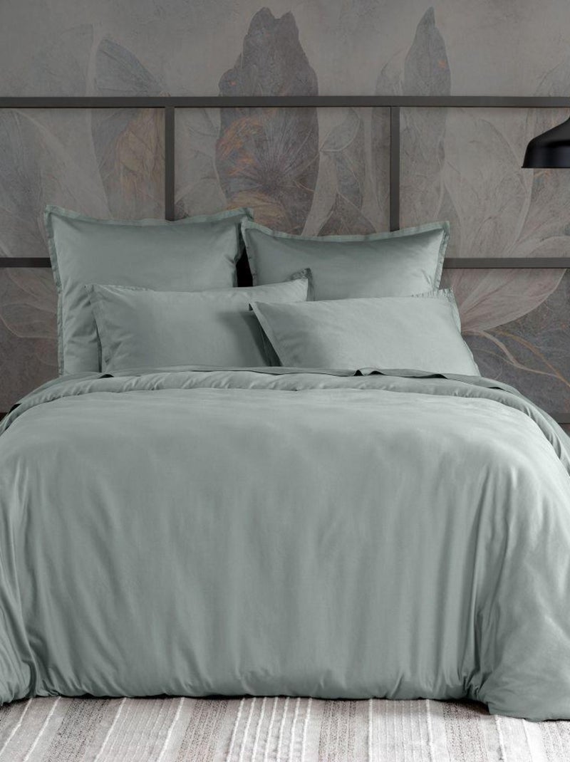 Taie d'oreiller en Satin de Coton Vert - Kiabi