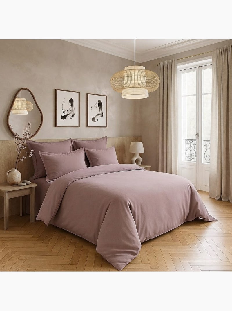 Taie d'oreiller en satin de coton Violet - Kiabi