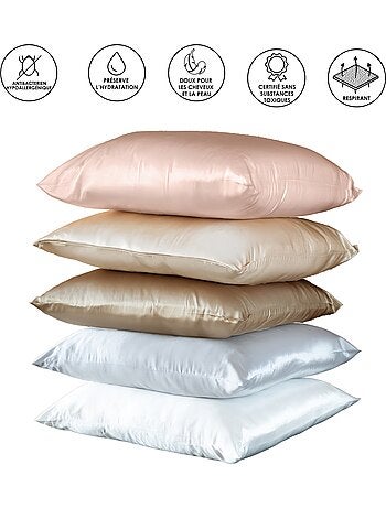Taie d’oreiller en soie anti frisotti et anti-âge
