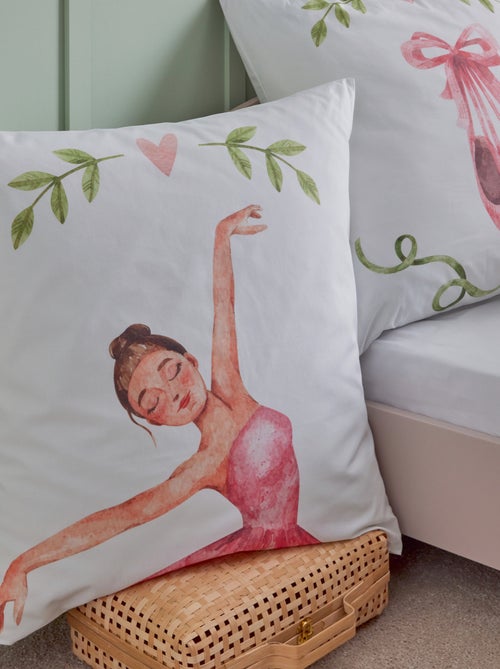 Taie d’oreiller enfant en percale motif danseuse étoile - Kiabi