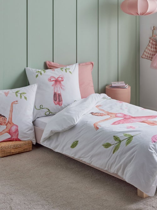 Taie d’oreiller enfant en percale motif danseuse étoile - Kiabi