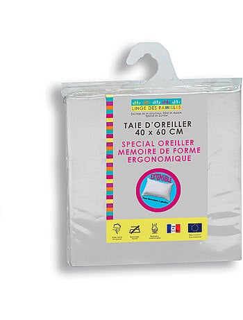 Taie d'Oreiller Extensible 100% Coton - Linge des Familles