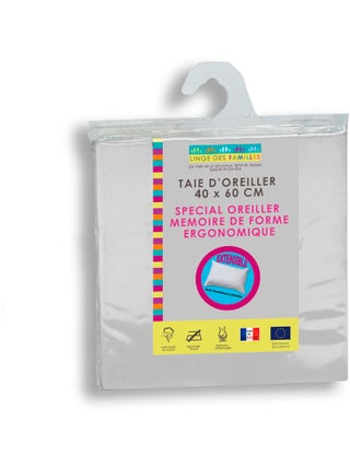Taie d'Oreiller Extensible 100% Coton - Linge des Familles