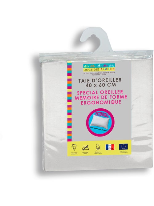 Taie d'Oreiller Extensible 100% Coton - Linge des Familles - Kiabi