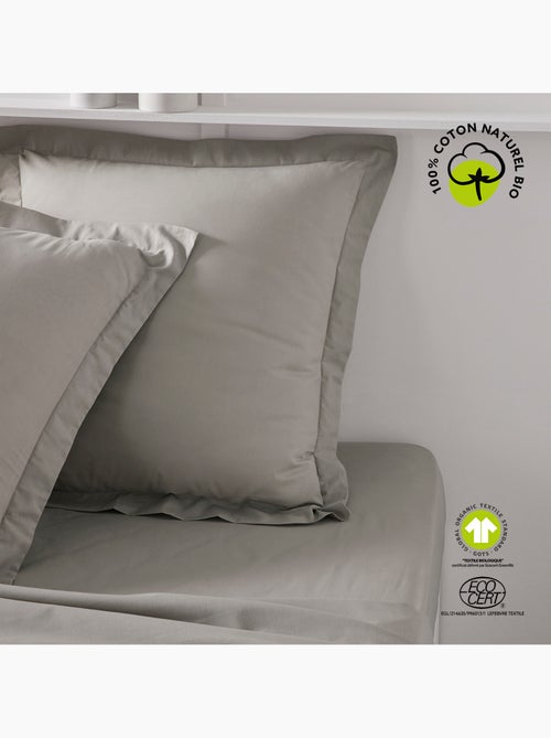 Taie d'oreiller finition volant uni coton ORGANIC - Kiabi