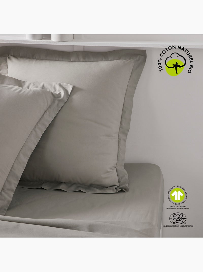 Taie d'oreiller finition volant uni coton ORGANIC Beige - Kiabi