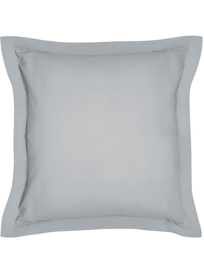 Taie d'oreiller finition volant uni coton ORGANIC Gris - Kiabi