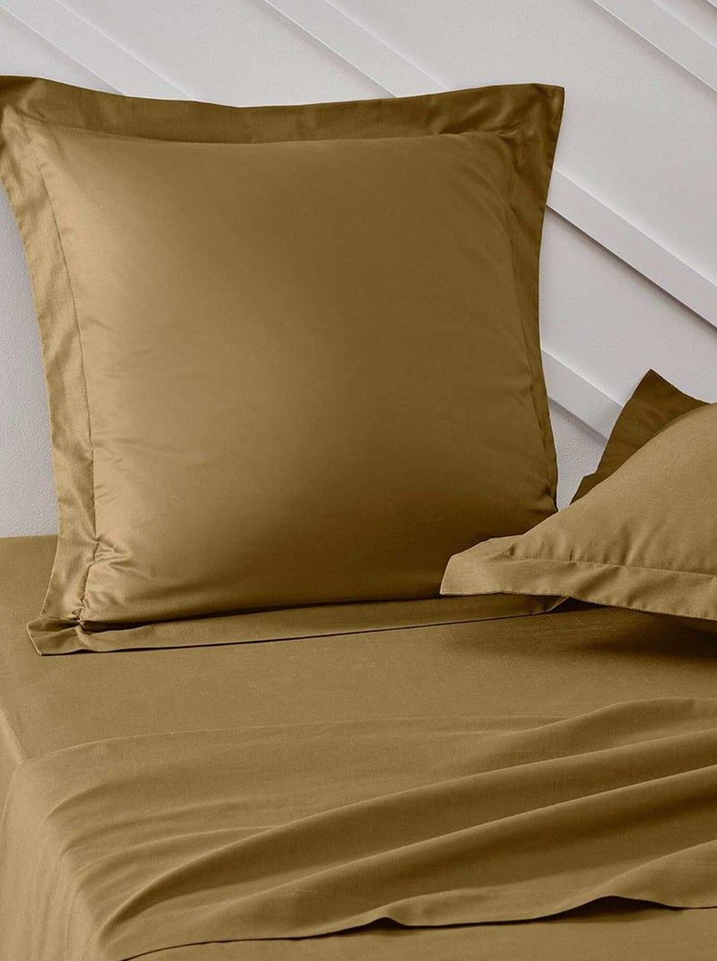 Taie d'oreiller finition volant uni coton ORGANIC Marron - Kiabi
