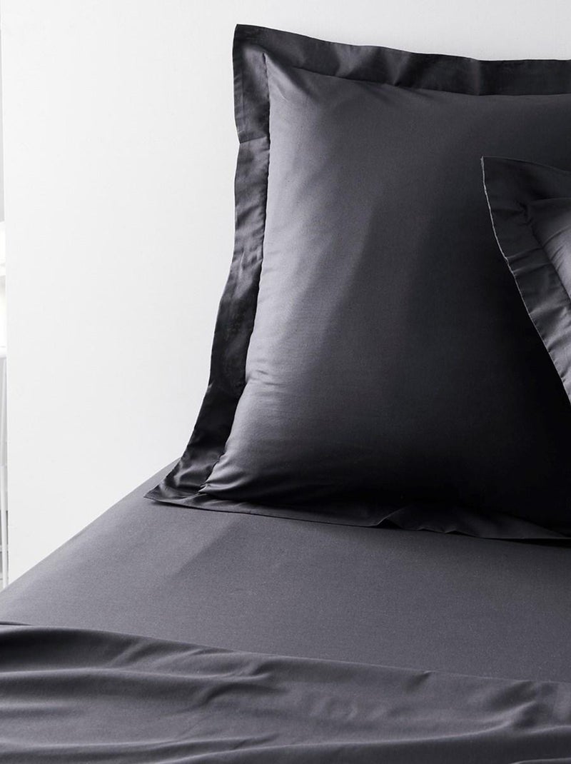 Taie d'oreiller finition volant uni coton ORGANIC Noir - Kiabi