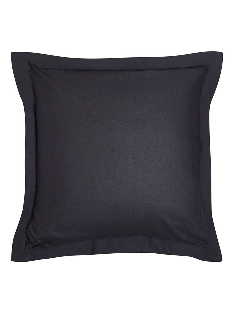 Taie d'oreiller finition volant uni coton ORGANIC Noir - Kiabi