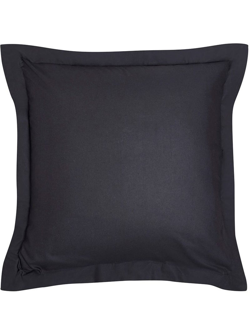 Taie d'oreiller finition volant uni coton ORGANIC Noir - Kiabi