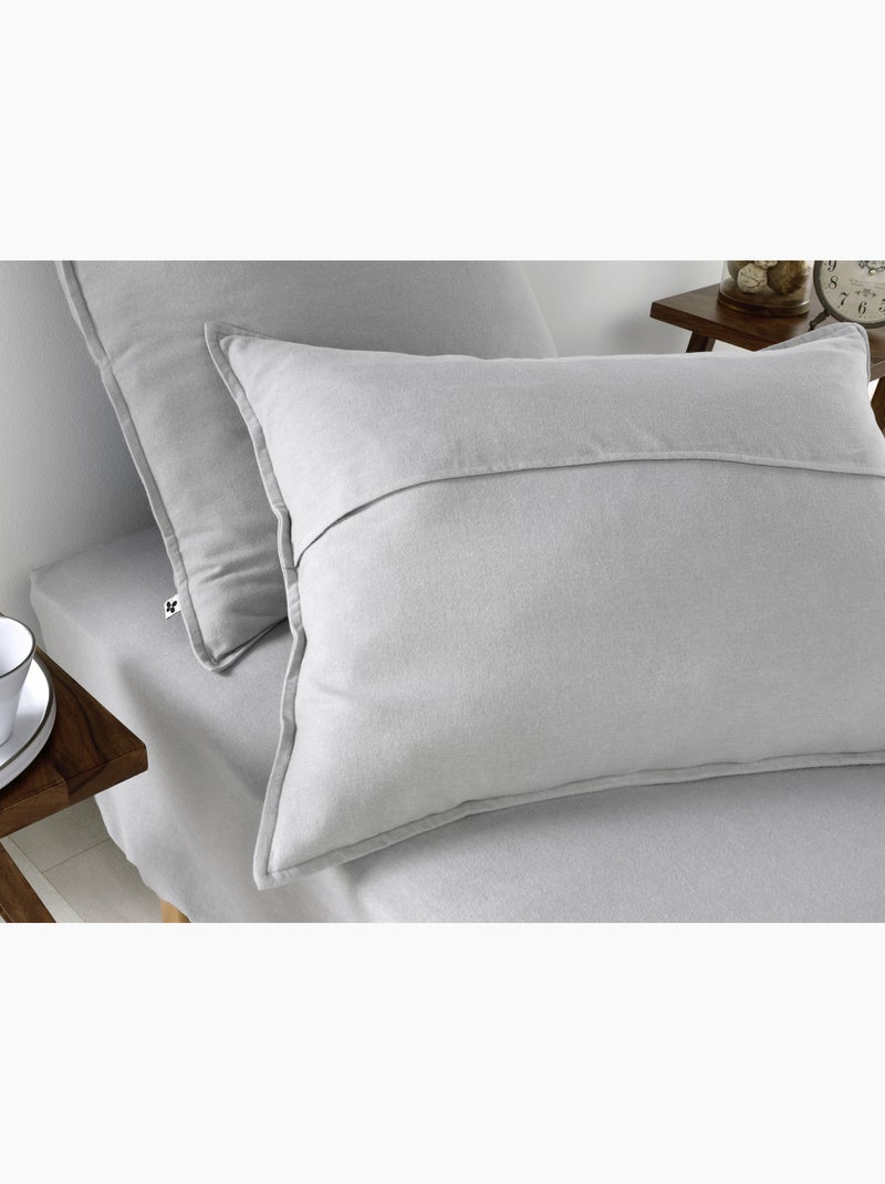 Taie d'oreiller flanelle 50 x 70 cm Candice brume Gris - Kiabi