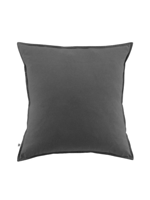 Taie d'oreiller flanelle anthracite 63x63 - Kiabi