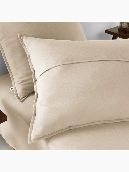 Taie d'oreiller flanelle beige 50x70 - Kiabi