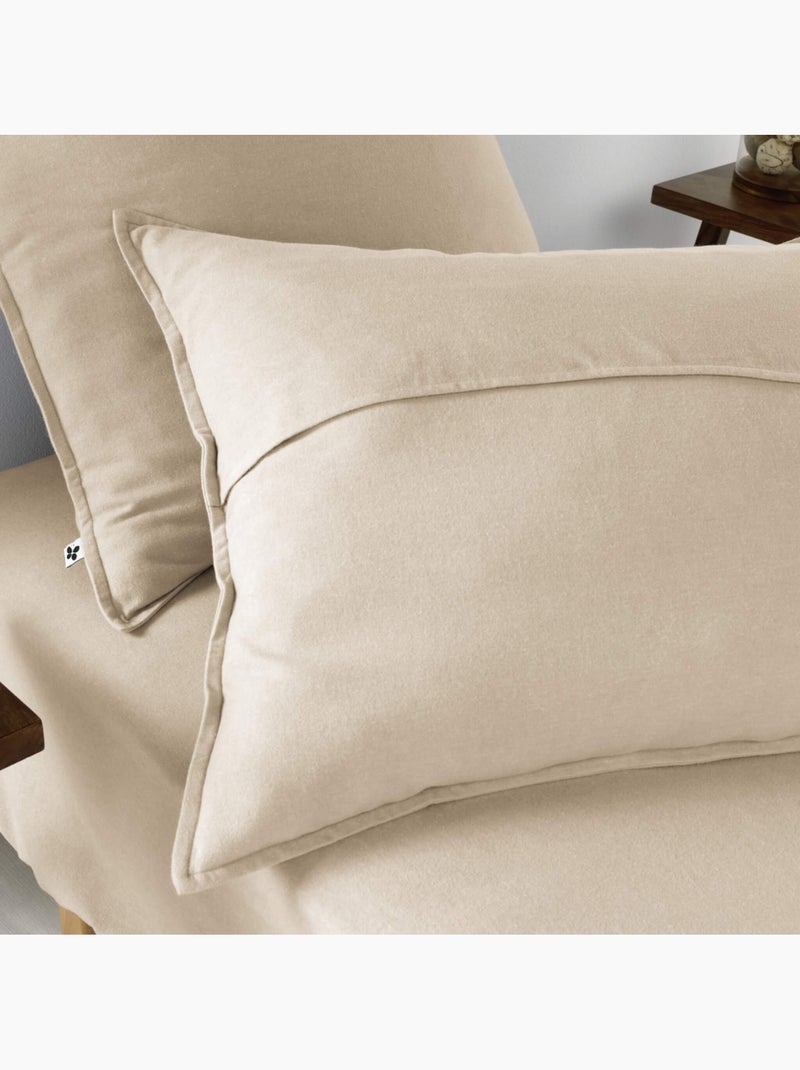 Taie d'oreiller flanelle beige 50x70 Beige - Kiabi