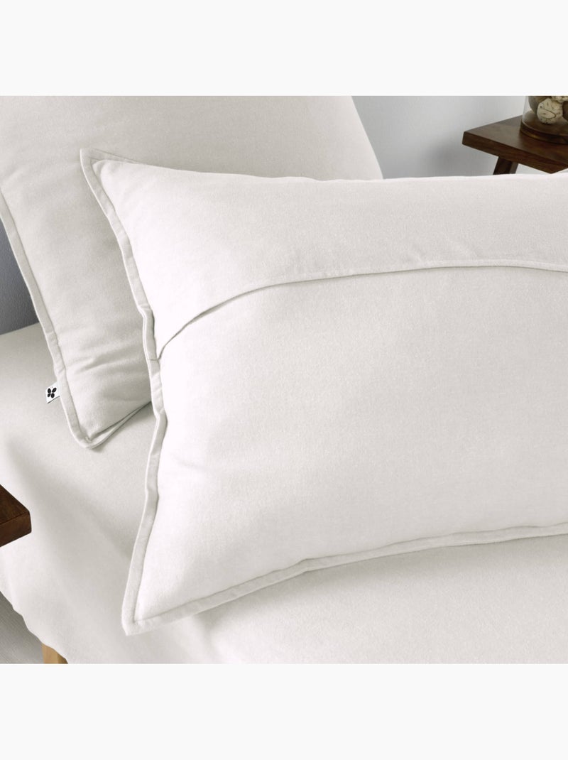 Taie d'oreiller flanelle Blanc - Kiabi