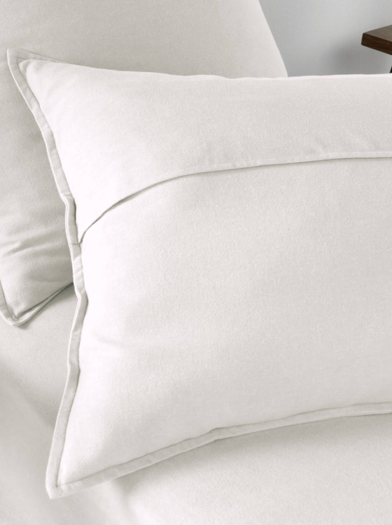 Taie d'oreiller flanelle Blanc - Kiabi