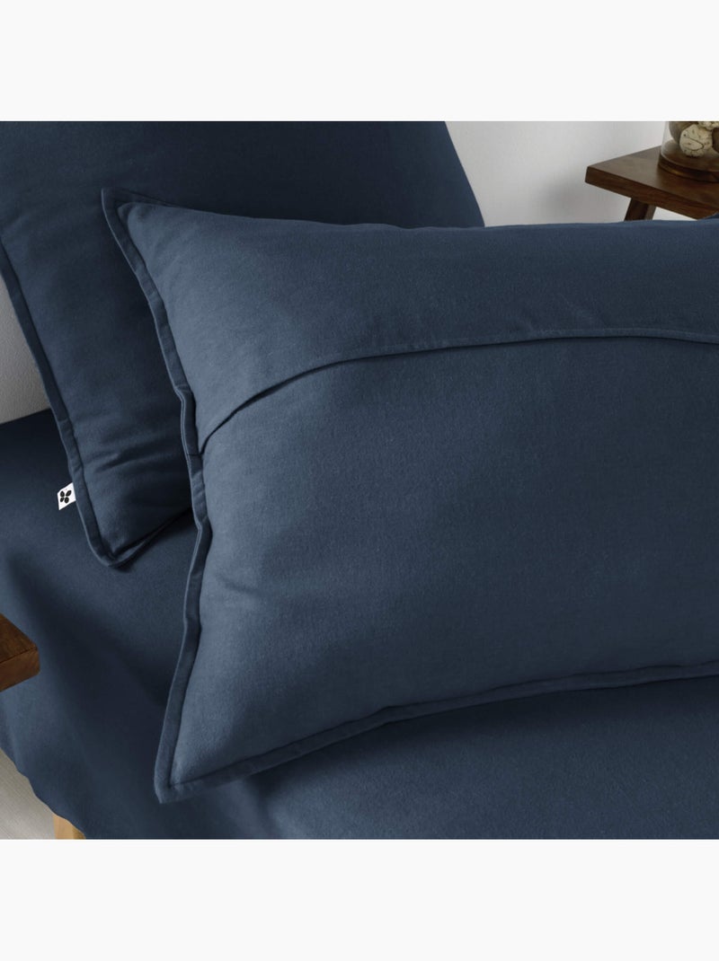 Taie d'oreiller flanelle bleu marine 63x63 Bleu marine - Kiabi