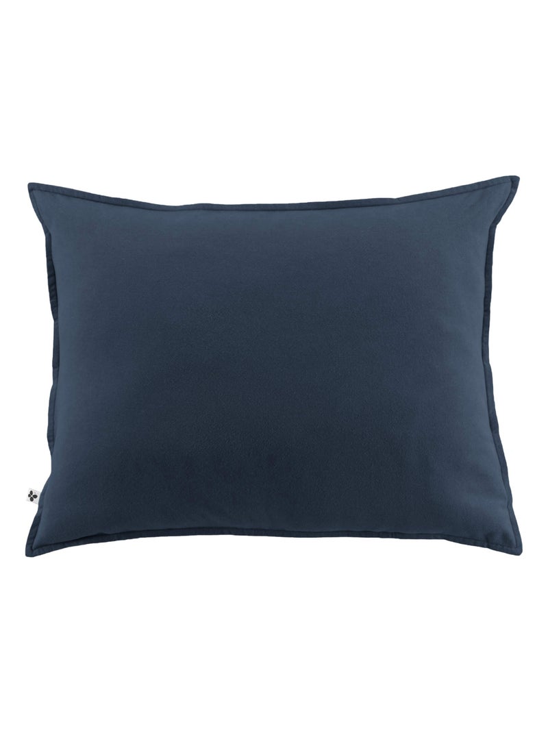 Taie d'oreiller flanelle Bleu marine - Kiabi